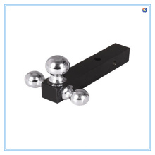 Hitch Ball Mount with 3 Balls Black-Coated Mount Finish